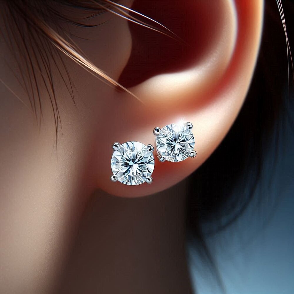 Stunning  1-carat Each lab-grown diamond earring